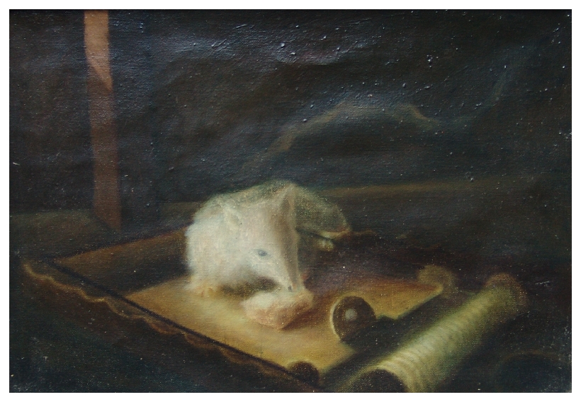 Trapped mouse - 24x35cm - oil on canvas