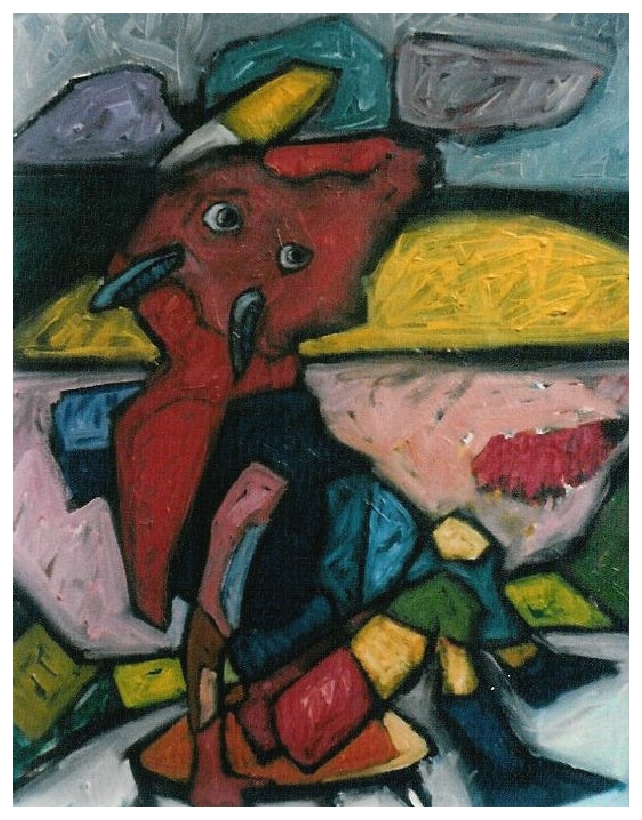 Mask sheep - 51x42cm - 1995 - Oil on canvas