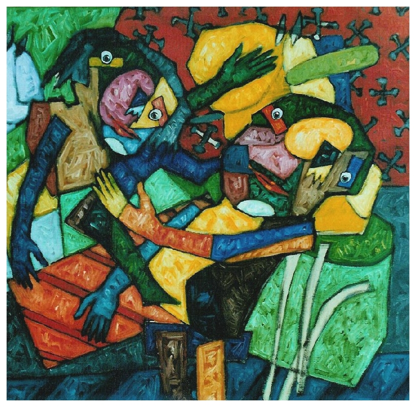 Man and wife - 60x60cm - 1996 - Oil on canvas