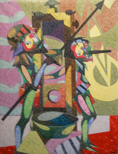 Pinocchio and Don Quixote - Oil on canvas